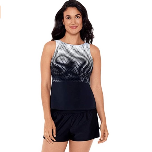 NWT Reebok Women's Swimwear Endless Endurance High Neckline Tankini - Picture 1 of 4